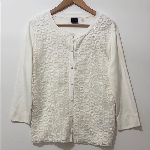 Rafaella Circle Pattern Overlay Sweater - Picture 1 of 5